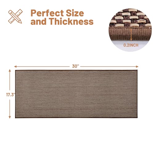 AIMPEAK Kitchen Rugs Non Slip Washable 17.3x30, Cushioned Rugs for Kitchen Floor, Absorbent Runner Rug Mats with Rubber Backing for Kitchen, Hallway, Bathroom, Bedroom, Office, Home Brown, 17.3"x30" - color: Brown, size: 17.3"x30"