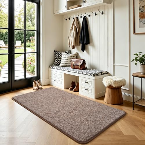 Keeko 2x4 Area Rugs for Living Room,Soft Washable Memory Foam Bedroom Rug - color: Brown-white, size: 2' X 4' (Rectangular)