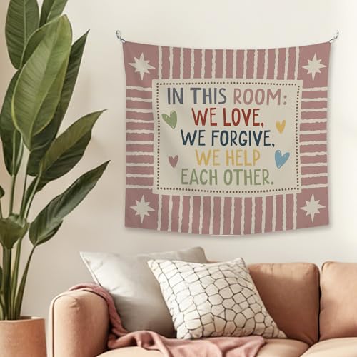 JMENGSSFL Inspirational Classroom Tapestry, Positive Tapestry Wall Hanging, in This Room Pink Nursery Wall Decor Hanging Tapestries for Home Kids Girls Toddler Room Bedroom Playroom, 50x60 Inch - color: color09