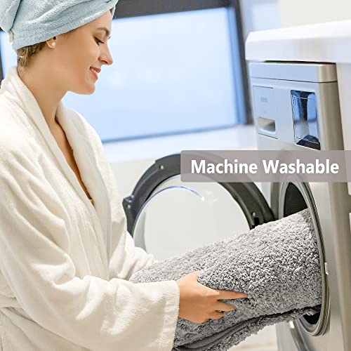 VANZAVANZU Bathroom Rug Set - 2 Piece Non Slip Extra Soft Absorbent Bath Mats - Microfiber Shaggy Thick - Machine Washable (16"x24" Plus 20"x32", Light Gray) - color: Light Gray, size: 16"x24" Plus 20"x32"