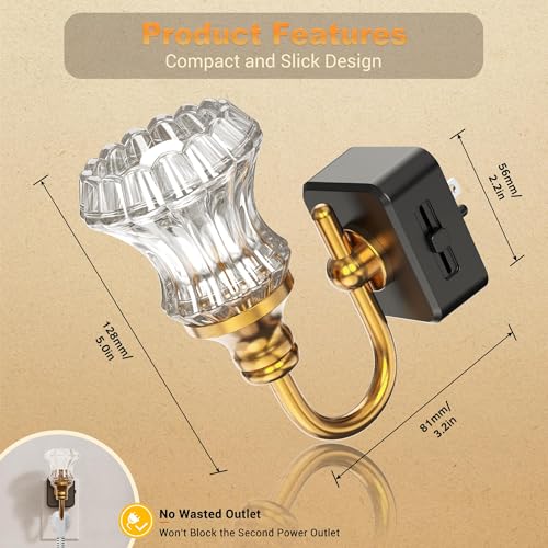 JandCase Night Light, Night Lights Plug into Wall, Glass Floral Nightlight - color: Striped Flower