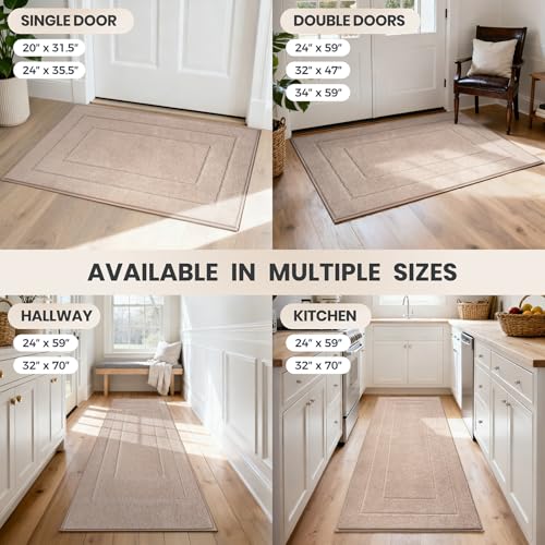 PURRUGS Hallway Runner Rug, 24" x 59", Beige - color: Beige, size: 24" x 59" (Runner)