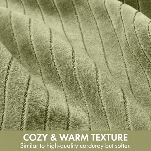 MIULEE Set of 2 Sage Green Textured Striped Throw Pillow Covers 20x20 Inch - color: Sage Green, size: 20" x 20" (Pack of 2)