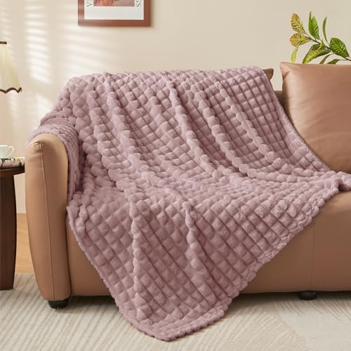 BEDELITE Berry Purple Fleece Throw Blanket for Couch, 50x60 Inches - color: Berry Pulple, size: Throw(50"x60")