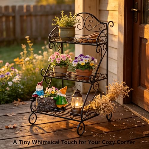4 Inch Small Gnome Resin Plant Pots with Drainage, Cute Planter for Succulents & Cactus, Indoor Outdoor Garden Decor, Unique Funny Home & Farmhouse - color: A01-small Gnome