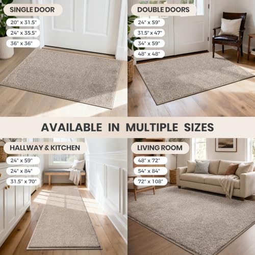PURRUGS Hallway Runner Rug, 31.5" x 70", Taupe - color: Taupe, size: 31.5" X 70"