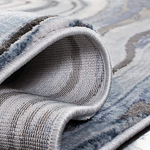SAFAVIEH Craft Collection Runner Rug - 2'3" x 6', Blue & Grey, Modern Abstract Design, Non-Shedding & Easy Care, Ideal for High Traffic Areas in Living Room, Bedroom (CFT819M) - color: Blue/Grey, size: 2'3" x 6' (Runner)