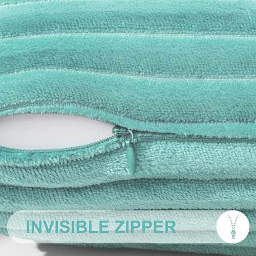 Simmore Fall Soft Aqua Haze Flannel Throw Pillow Covers 20X20 Set of 2 - color: Aqua, size: 20" x 20" (Pack of 2)