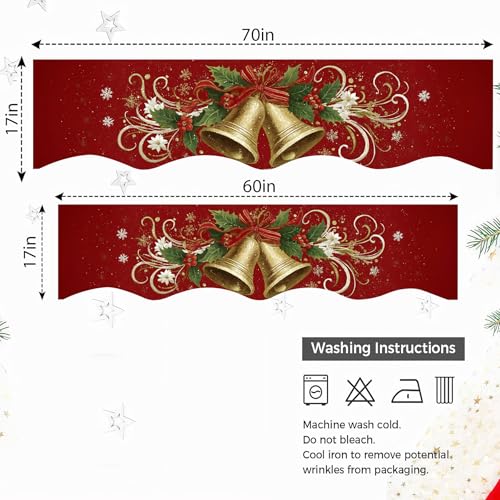 NYZE Christmas Mantel Scarf 60 x 17 Inch Fireplace Mantel Scarf Cover Decoration for Christmas Fireplace Scarf Shelf Top Runner Holiday Winter Home Decor - size: 60 x 17 in, style: Bell