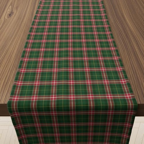 Christmas Decorations - Red Green Plaid Christmas Table Runner - color: Christmas Plaid
