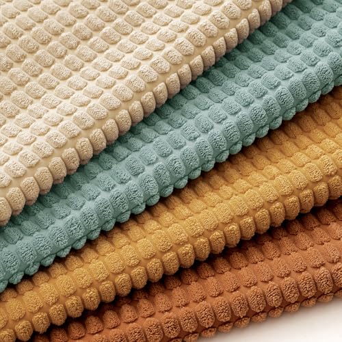 MIULEE Farmhouse Decorative Pillow Covers 18x18 Inch Set of 4 Orange/Teal - color: Orange/Teal, size: 18" x 18" (Pack of 4)
