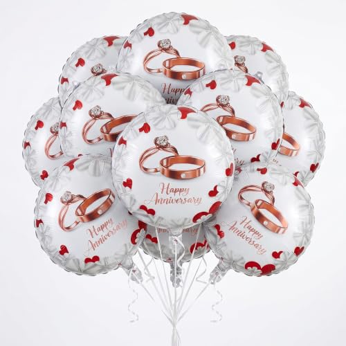 10PCS Happy Anniversary Party Balloons Decorations