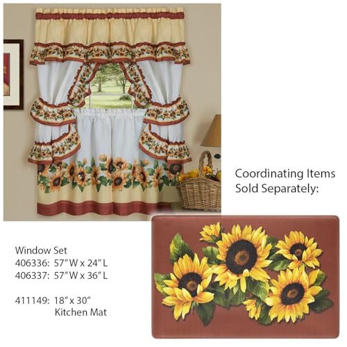 Anti-Fatigue Floor Comfort Mat, 18 x 30 in, Black Eyed Susan, Waterproof - size: 30"L x 18"W x 0.5"Th, style: Black Eyed Susan