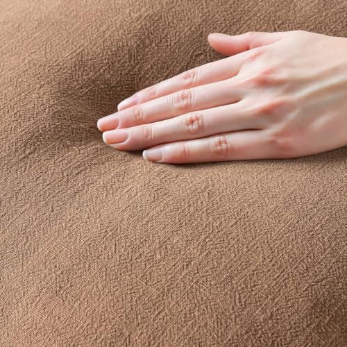 MIULEE Boho Linen Fringe Decorative Fall Throw Pillow Covers Brown 16x16 - color: Brown, size: 16" x 16" (Pack of 2)