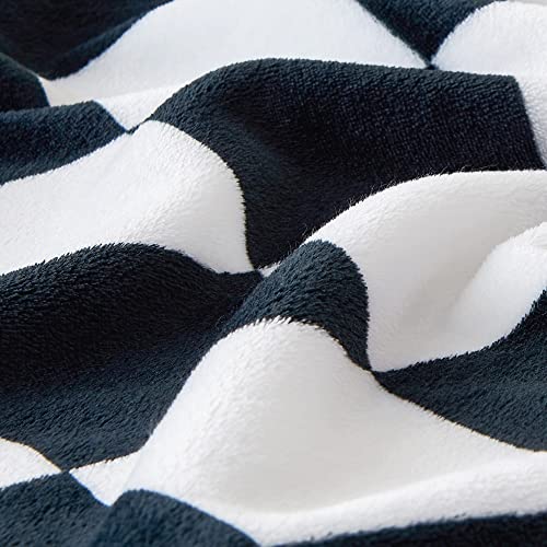 BEDELITE Checkered Fleece Twin Blanket for Couch, Black & White, 60"x80" - color: Black, size: Twin(60"x80")