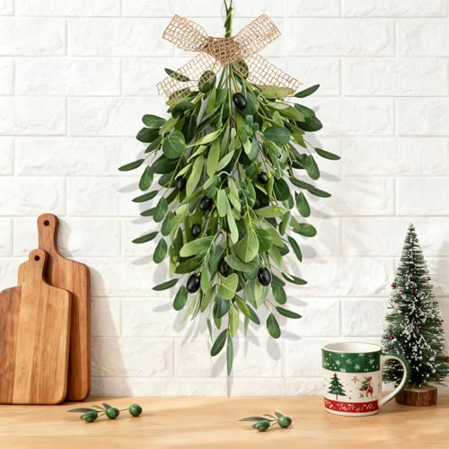 22" Spring Wreaths for Front Door 2 PCS Olive Teardrop Swag Summer Wreathswith Olive Leaf Fruit, Home Decoration for Outdoor Living Room Indoor Wall and Outside Summer All Season Wedding - size: Medium Olive Swags
