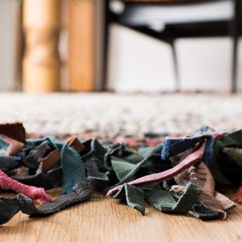 SAFAVIEH Vintage Leather Collection Accent Rug - 2'3" x 4', Multi, Handmade Boho Fringe Leather, Ideal for High Traffic Areas in Entryway, Living Room, Bedroom (VTL373E) - color: Multi Color, size: 2'3" x 4' (Rectangular)