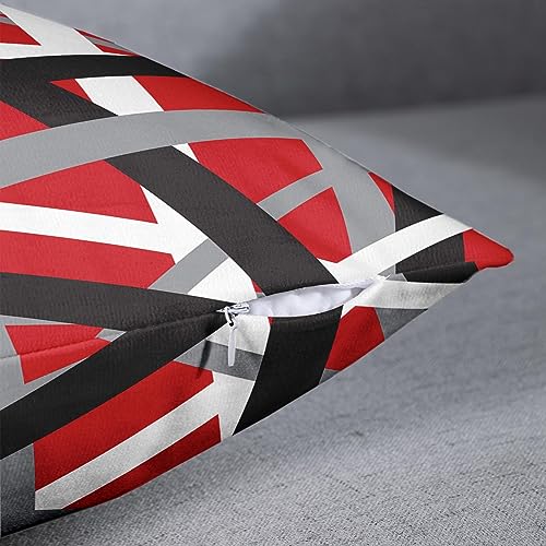 Emvency Throw Pillow Covers Set of 2, 18 x 18 Inch, Striped Retro Red - color: Red, size: 18" x 18" (Pack of 2)
