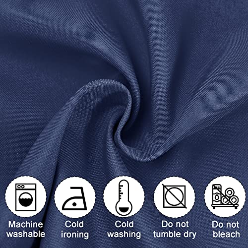 JIUZHEN Navy Blue Valance Curtains for Window 2 Panel, 42 x 18 Inches - color: Navy Blue, size: 42"W x 18"L (Pack of 2)
