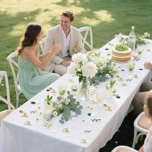 200 Pcs Gold Bridal Shower Decorations, Wedding Table Confetti, Glitter Mr Mrs, Greenery Table Confetti, Engagement Party Scatters - color: Gold Mr Mrs