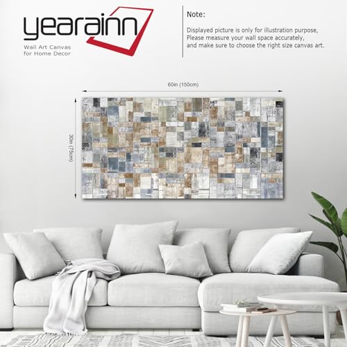 Large Abstract Canvas Wall Art for Living Room Wall Decor Geometric Patterns Canvas Prints Artwork Brown Grey Indigo Rectangle Canvas Pictures Home Office Wall Decorations Ready to Hang 29" x 58" - color: Brown Grey Blue Abstract, size: 58"L x 29"W