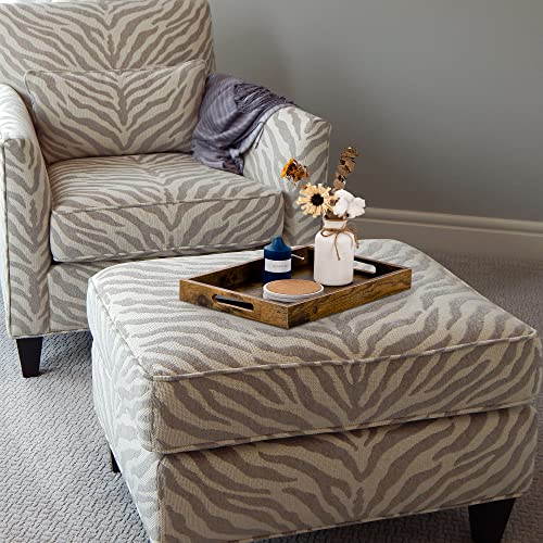 Hanobe Decorative Coffee Table Tray, Ottoman Serving Topper with Handles - size: 13.4" x 9.5" x 1.8"