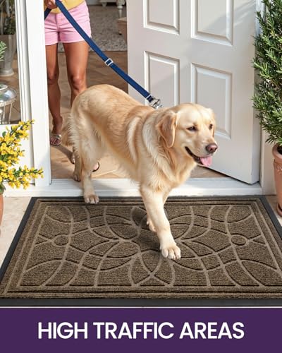 DEXI Front Door Mat Outside Entrance 4x6, Heavy Duty Non Slip, Brown - color: Brown, size: 48" X 72" (Rectangular)