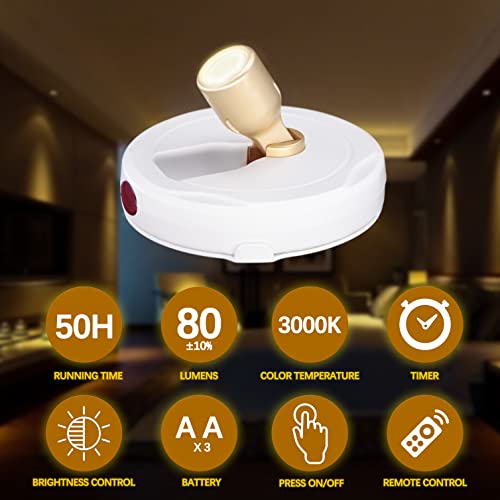 Battery Operated Spotlights, Cordless Picture Light - color: White Gold