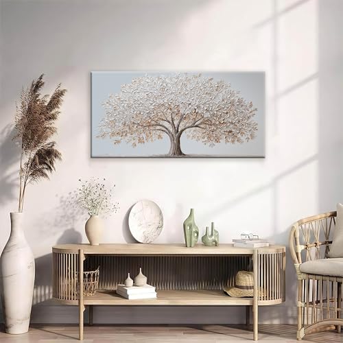 White Tree Wall Art Wall Art Decor 20"X40" Minimalist Wall Art For Bedroom - color: HX9C, size: 40"L x 20"W