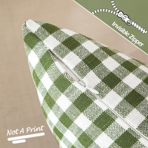 Spring Green Plaid Gingham Euro Pillow Sham Covers 26x26 Set of 2 for Couch - color: Green & White Gingham Set of 2, size: 26" x 26" (Pack of 2)