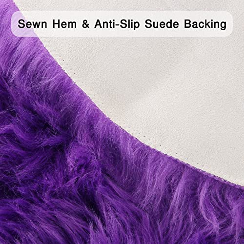 duduta Purple Faux Sheepskin Runner Rugs 2x6 ft, Fluffy Fur Couch Covers - color: Purple, size: 2' x 6' (Runner)