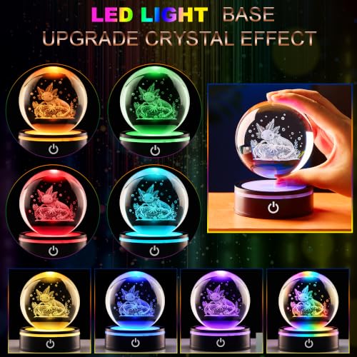 Axolotl Crystal Ball Night Light, 3.15 Inch with LED Base - color: Axolotl