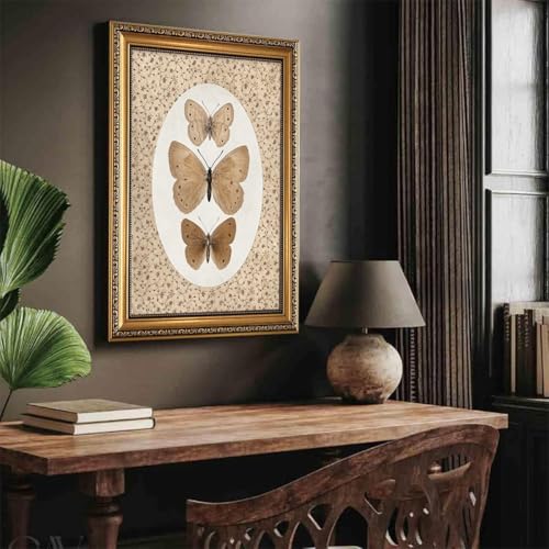 Vintage Butterfly Wall Art gold Framed Butterfly Pictures Wall Decor - color: Butterfly, size: 24"L x 16"W