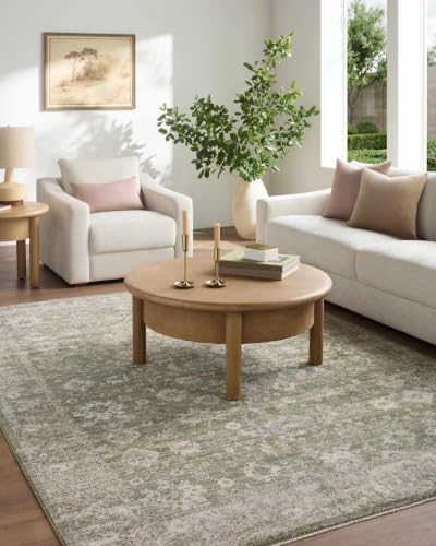 Hauteloom Zenan Living Room, Bedroom Area Rug - Traditional - Olive, Taupe, Medium Brown - 5' x 7'5" - color: Olive, Taupe, Medium Brown / Humana, size: 4'11" x 7'5" (Rectangular)