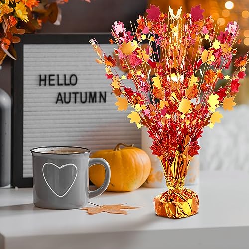 18 Pcs Fall Maple Leaves Centerpiece Metallic Foil Spray, Modern, Classic - color: Classic