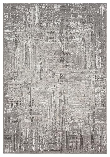 5x7 Gray Modern Abstract Area Rug for Living Room - color: 1001 - Gray, size: 5' x 7' (Rectangular)