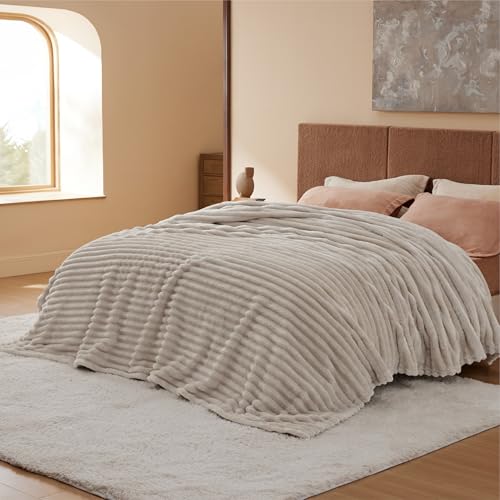 Bedsure Soft Queen Size Blanket for Bed Beige 90"x90" - color: Beige, size: Queen