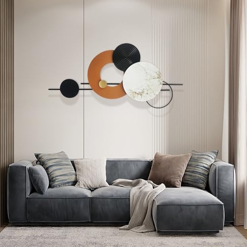 BECHAEO 3D Large Metal Wall Art Decor for Living Room 40" x 19"