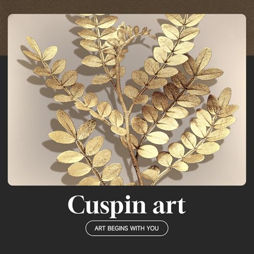 Large Framed Modern Elegant Wall Art for Living Room, 3 Piece 24x36 In - color: Golden Bloom Series, size: 24" W x 36" H x 3 pieces