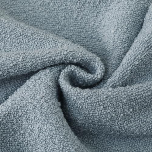 FUTEI Pack of 2 Boucle Textured Throw Pillow Covers 16x16 Inch, Dusty Blue - color: Dusty Blue, size: 16" x 16" (Pack of 2)