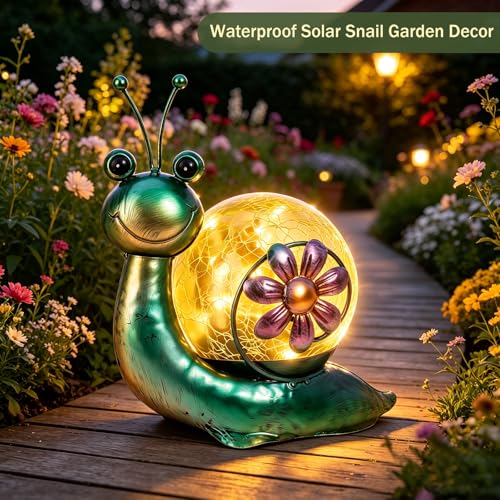 MUMTOP Solar Lights Snail Figure Outdoor Garden Decor Waterproof Lamp