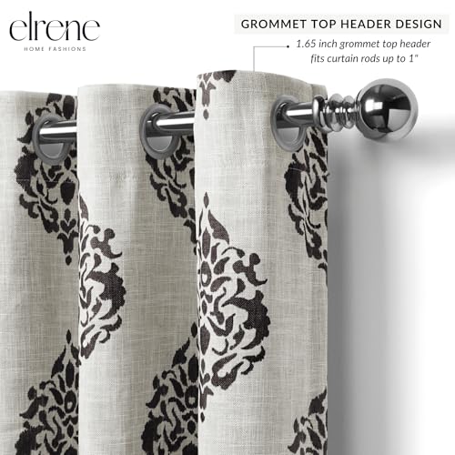 Threadmade Navara Medallion Room Darkening Window Curtain, Black - 52" W x 95" L - color: Black, size: 52"W x 95"L (Pack of 1)