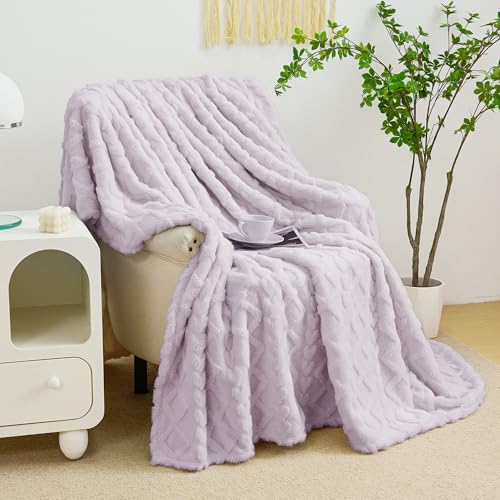 Aganear Fleece Throw Blanket for Couch Sofa 50"x60" Purple - color: Purple, size: Throw(50×60in)