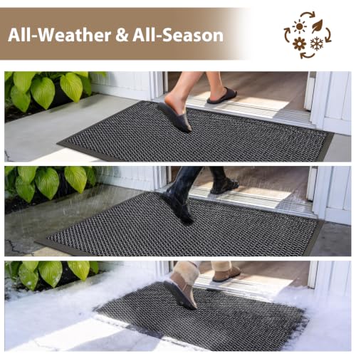 Front Door Mat Outside Entrance Welcome Mat 24"x36" Gray 2x3 ft - color: Grey, size: 24"x36"