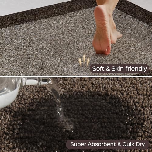 Kitchen Rugs Set (24" x 36"+ 24" x 60"), Runner Rug Roll Packing - color: Brown, size: 24" X 36"+ 24" X 60"