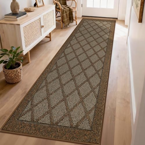 COSY HOMEER Hallway Runner Rugs Door Mat 2x8 Ft Dirt Trapper,Brown - color: Brown, size: 2' x 8' (Rectangular)