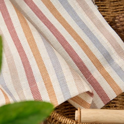 jinchan Linen Boxter Stripe Valances for Window 16 inch,Muti Red,1 Panel - color: Boxter Stripe | Multi Red on Linen, size: 50"W x 16"L (Pack of 1)