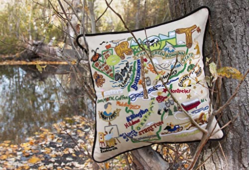 Catstudio Vermont Hand Embroidered Pillow, Decorative Throw Pillow - color: Vermont