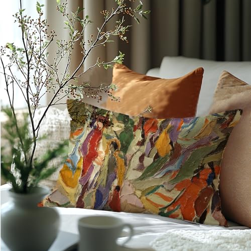 Mid Century Modern Abstract Velvet Pillow Cover 12x20 Double-Sided - color: Abstract -12 Velvet