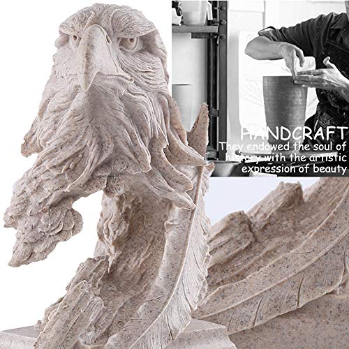 H&W Sandstone Bald Eagle Figurine, USA's National Emblem, Statue Decoration - color: Bald Eagle